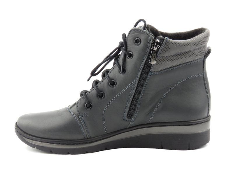 Dámské kožené kozačky se zateplením HELIOS 562, šedá