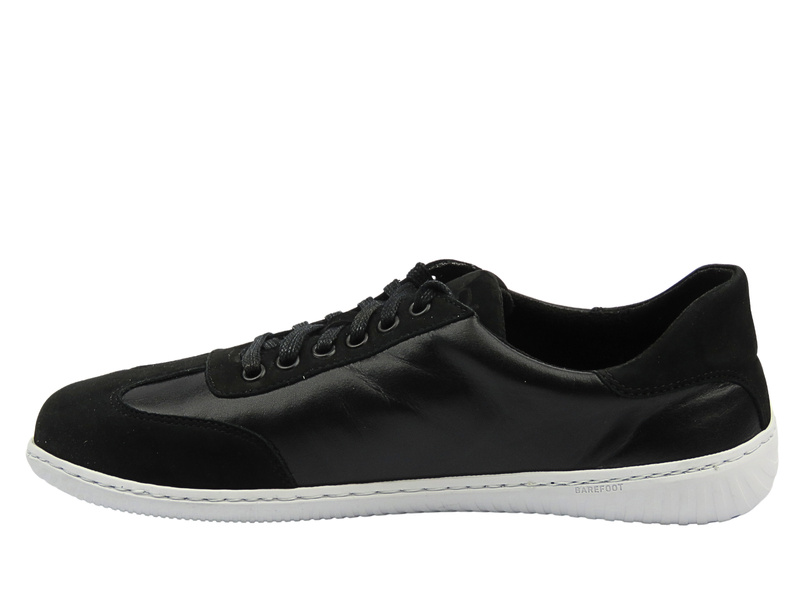 Barefoot kožené minimalistické pánské polobotky černé Wasak 0742