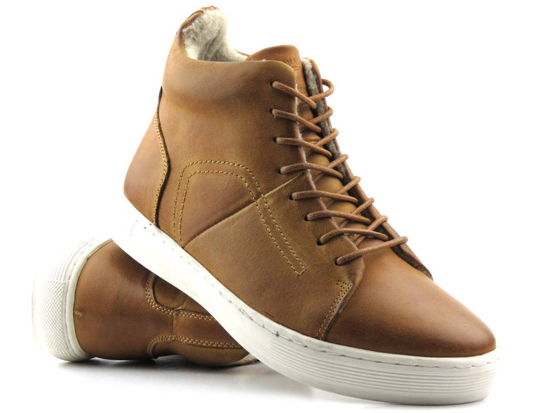 Pánské boty z přírodní kůže - AMERICAN CLUB CY17/21, hnědé