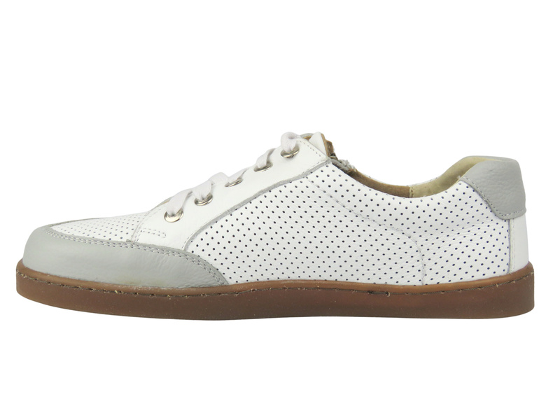 Barefoot kožené minimalistické dámské polobotky Helios Komfort 470, bílé 4