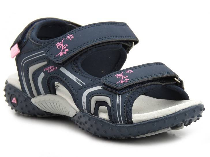 Dětské sandály s koženou stélkou - AMERICAN CLUB HL 05/21, tmavě modrá