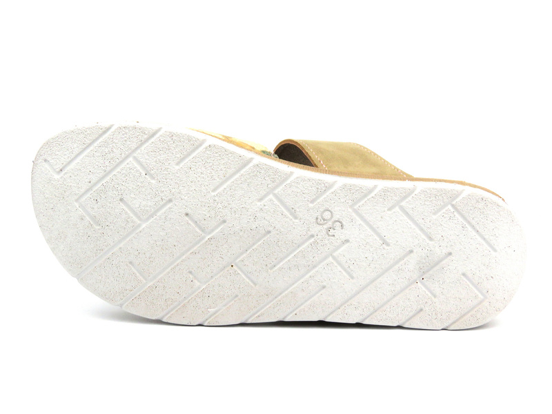 Dámské žabky s nastavitelným páskem - Inblu GS-51, béžové s květinami