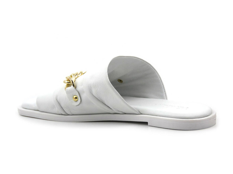 Dámské žabky se zlatým řetízkem - VENEZIA 267040, bílé