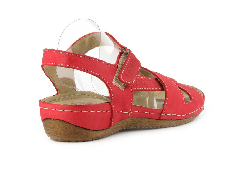 Pohodlné dámské sandály polské výroby - Helios Komfort 246, červené