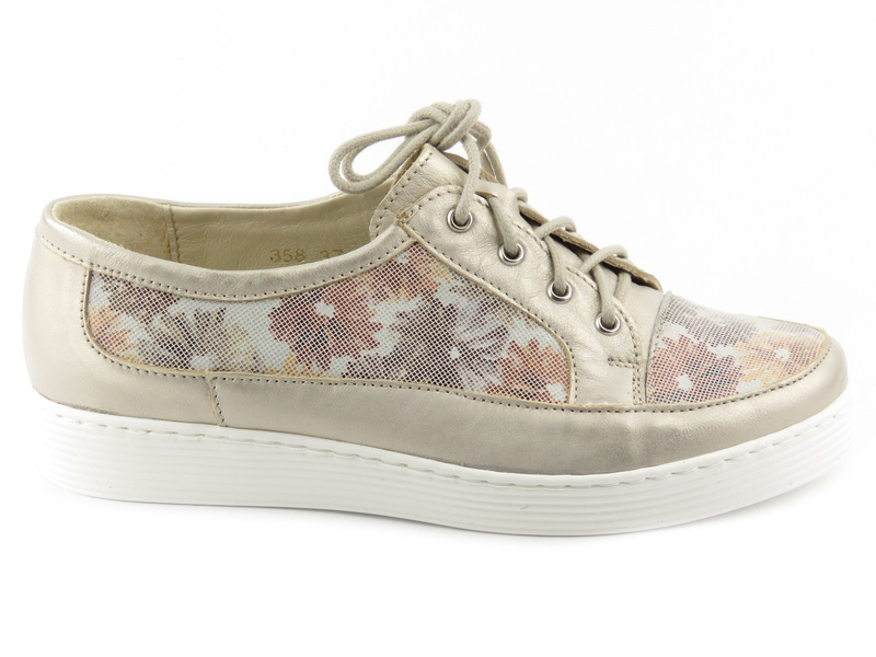 Lehká, měkká dámská kožená obuv - Helios Komfort 358, zlatá