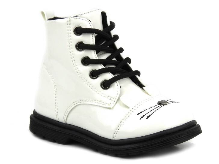 Teplé kozačky, dětské kozačky - Miss E 21DZ23-4309, bílá