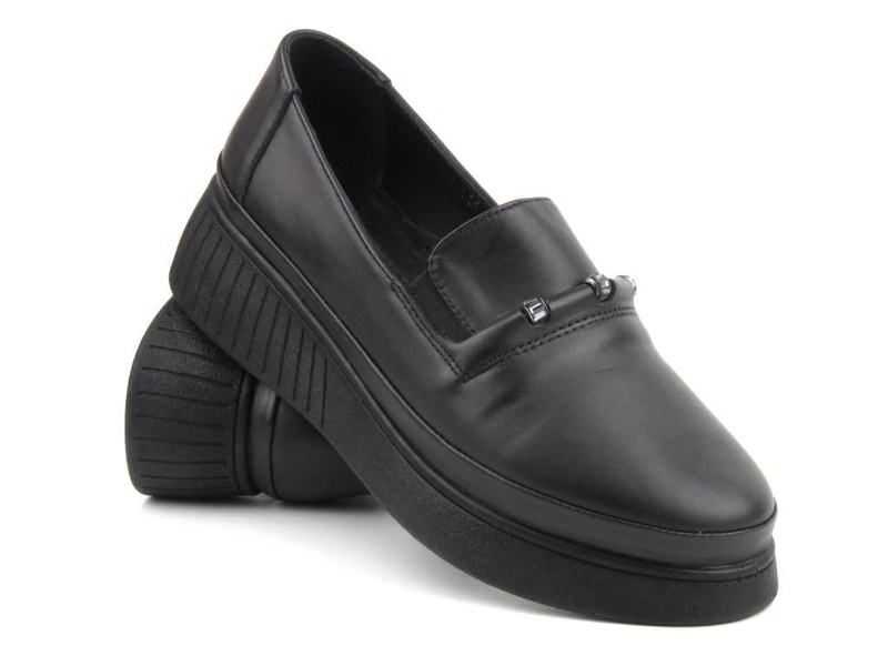 Dámské lordy z přírodní kůže - VENEZIA P108424 114, černá