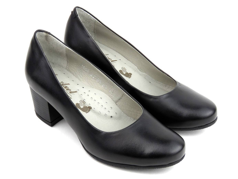 Kožené blokové lodičky - AXEL Comfort 1666, černé