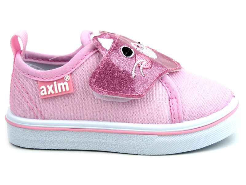 Pohodlné dětské tenisky s kočkou na svršku - AXIM 22102, růžové