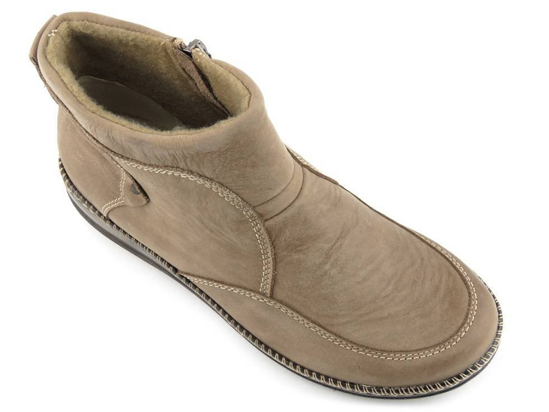 Dámské kožené kozačky zateplené - HELIOS Komfort 626, béžové