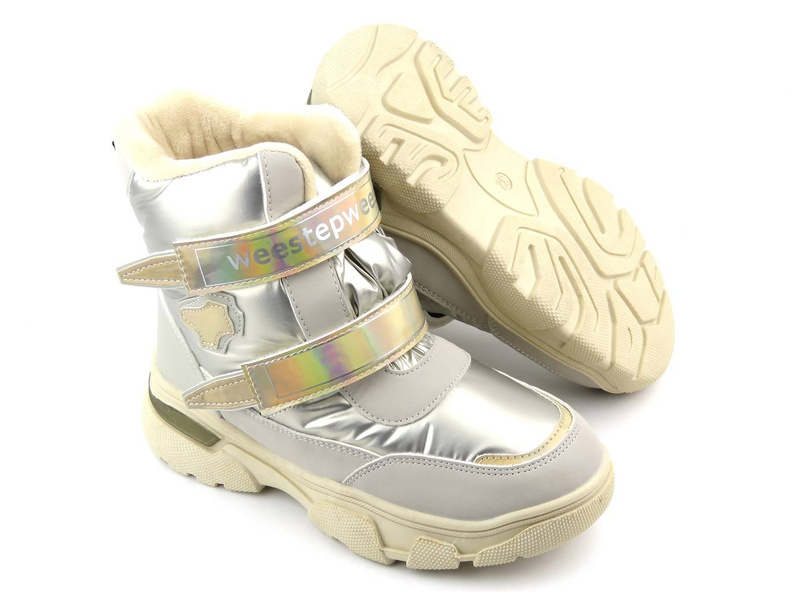 Dětské sněhule zateplené vlnou - WEESTEP R559655832AP, béžové