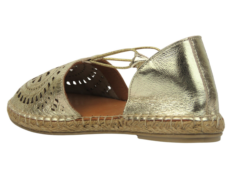 Prolamované polobotky, dámské baleríny - Ravini LB-V 206 12, zlaté