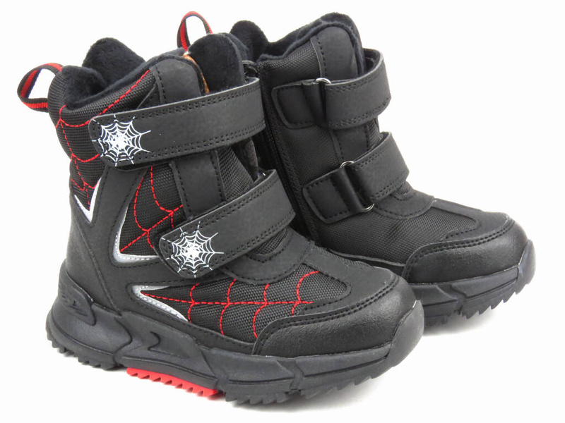 Dětské sněhule na suchý zip - AMERICAN CLUB XD 109/23, černé