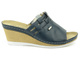 Pohodlné dámské sandály na klínku - Helios Komfort 276, tmavě modrá
