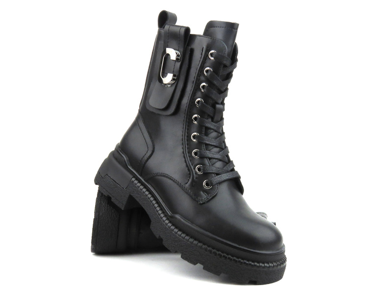 Kožené kozačky, dámské kozačky - Artiker 53C0242, černé