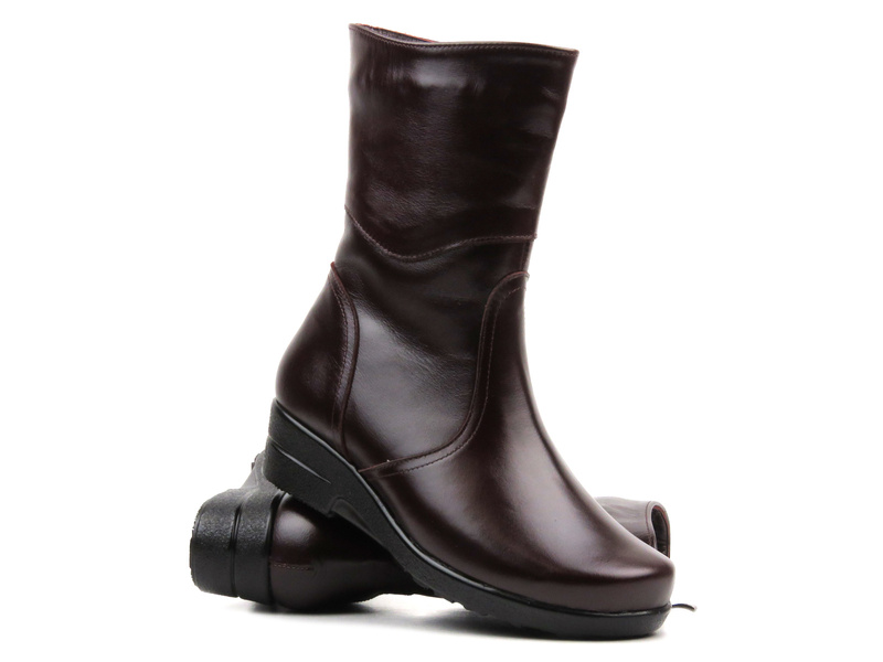 Dámské kozačky zateplené vlnou - AGXBUT 337, bordó