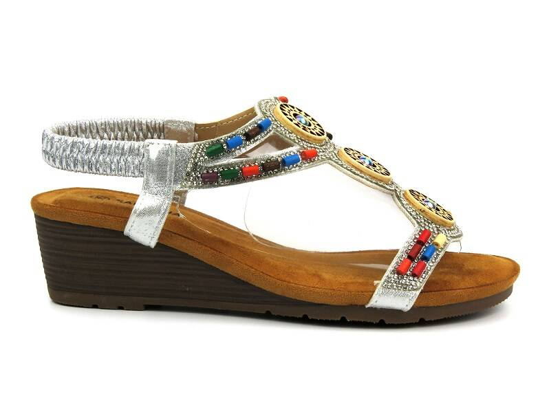 Dámské sandály - Sabatina TMF2023W-0256-K, STŘÍBRNÉ