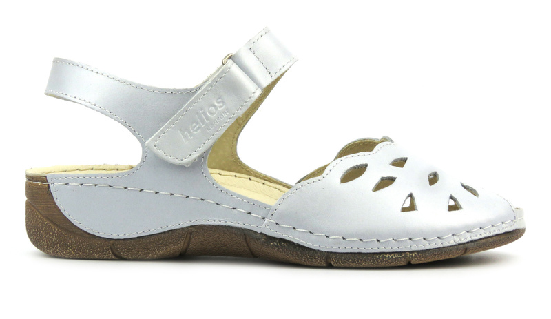 Dámské sandály s prolamovaným svrškem - HELIOS Comfort 4011, stříbrná