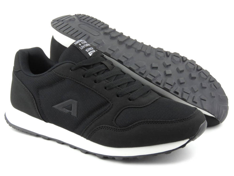 Pánské tenisky na šněrování - AMERICAN CLUB WT135/23 WT134/23, černé