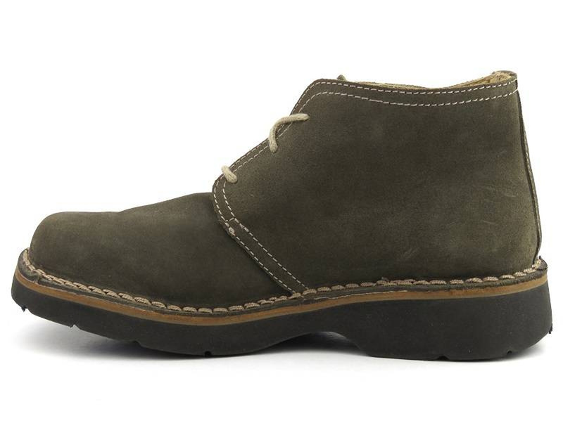 Pánské boty pro mládež z přírodní kůže - HELIOS 606, olivová