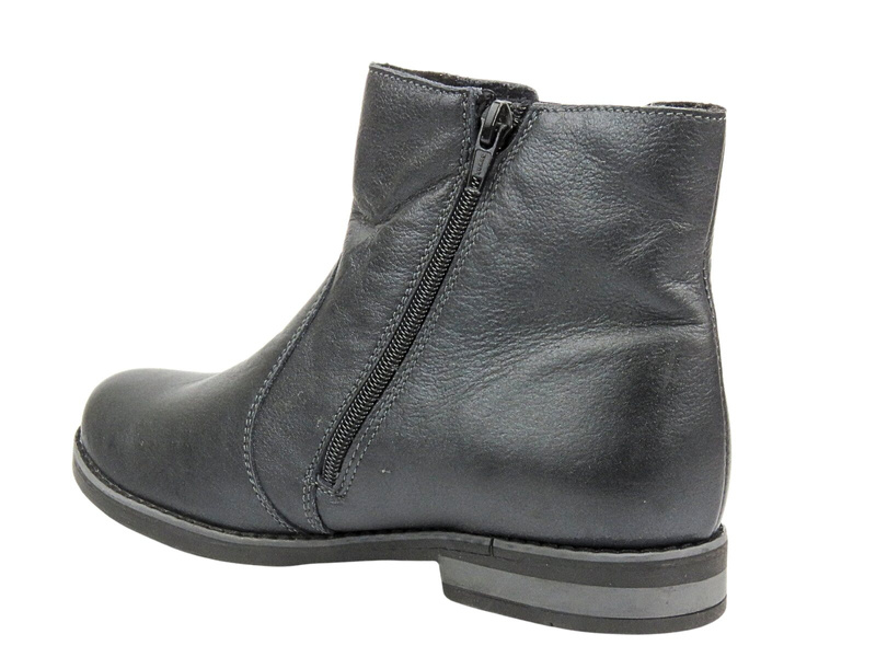 Kožené dámské kotníkové boty polské značky HELIOS Komfort 519 šedé barvy