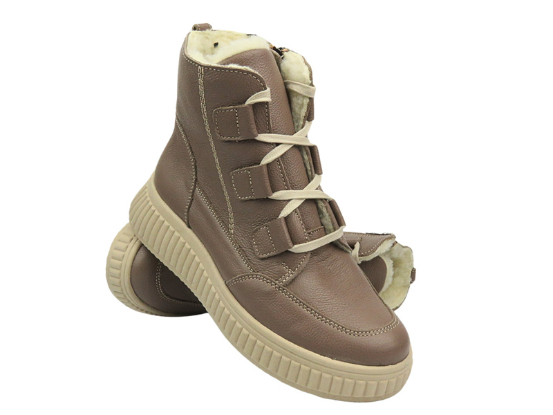 Dámské kozačky polské značky HELIOS Comfort 559 Brown se zipem