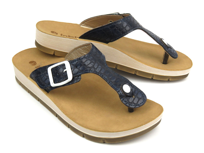 Dámské žabky z ekologické kůže - INBLU 6, zlaté