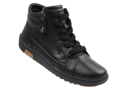 Dámské kožené kotníkové boty Nika Komfort 0117-11901, černé