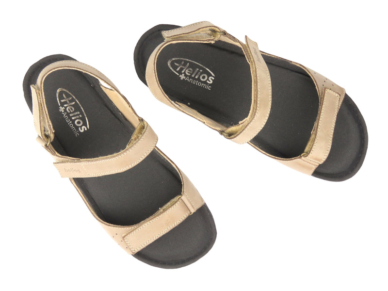 Pohodlné, extra široké dámské sandály z pravé kůže, Helios Comfort 173, béžové