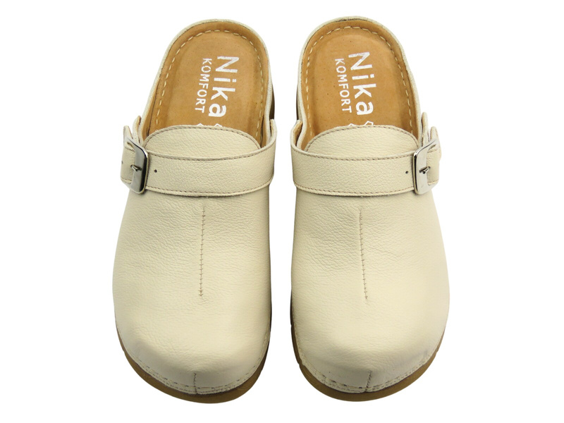 Pohodlné dámské pantofle na silné podrážce – Nika Komfort 1395, béžové