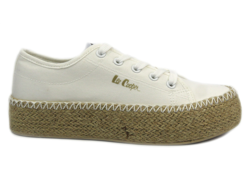 Dámské tenisky s copánkovou podrážkou - LEE COOPER LCW-24-44-2410L, bílé