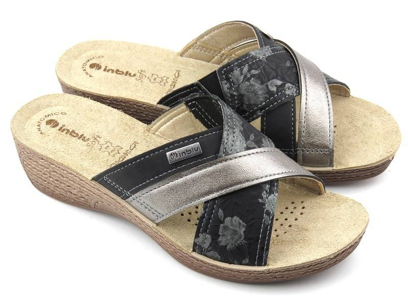 Dámské žabky se třemi pruhy - Inblu GL-38, černé