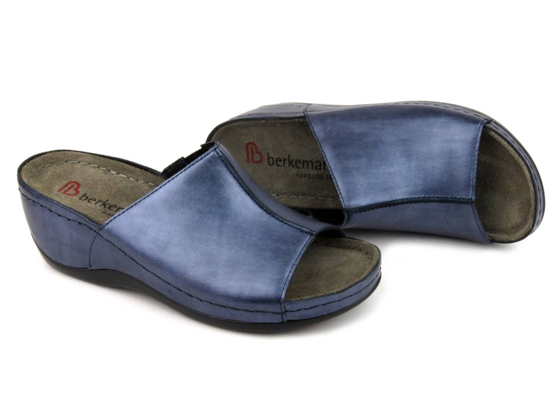 Pohodlné dámské pantofle bez špičky - Berkemann 01750, tmavě modrá
