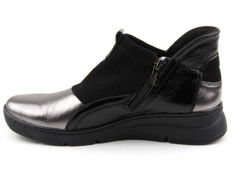 Dámské kožené kozačky HELIOS Komfort 509 stříbrné