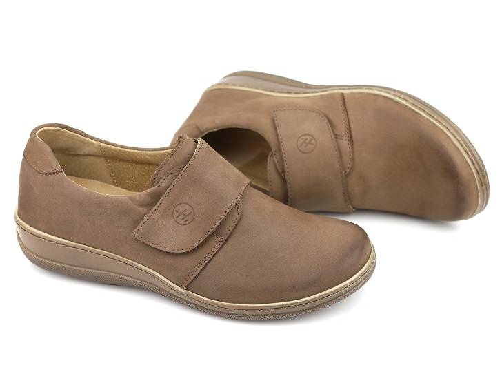 Pohodlná dámská obuv se širším svrškem - HELIOS Komfort 382-2, tmavě béžová