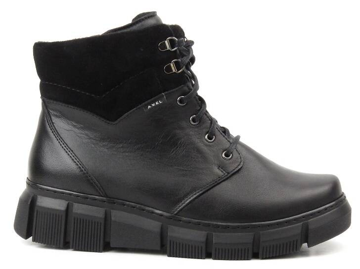 Dámské kožené kotníkové boty - AXEL 4482, černé