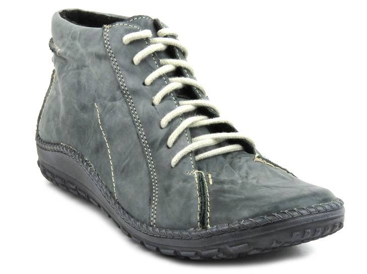 Kožené kotníkové boty, dámské boty - HELIOS Komfort 718, šedá II
