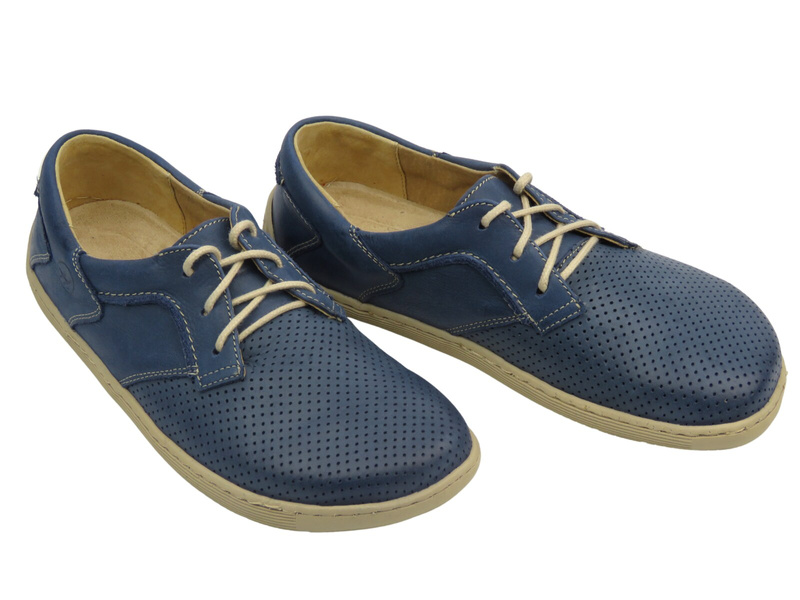 Dámské kožené barefoot boty Helios Komfort 715-2B, tmavě modré