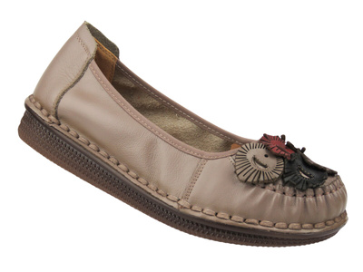 Pohodlné dámské polobotky Potocki 26-15309 khaki – přírodní kůže a komfort pro každý den