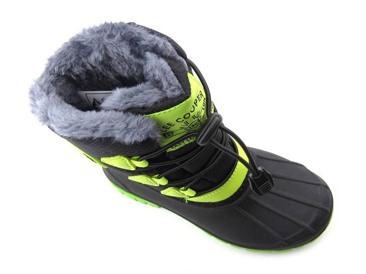 Dětské sněhule s manžetou - LEE COOPER LCJ-21-44-0519K, černá se zelenou