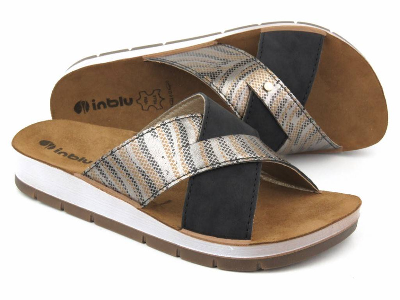 Dámské žabky se zkříženými ramínky - INBLU CP-38, černé