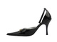 Lakované dámské lodičky na jehlovém podpatku černé Vigo 665