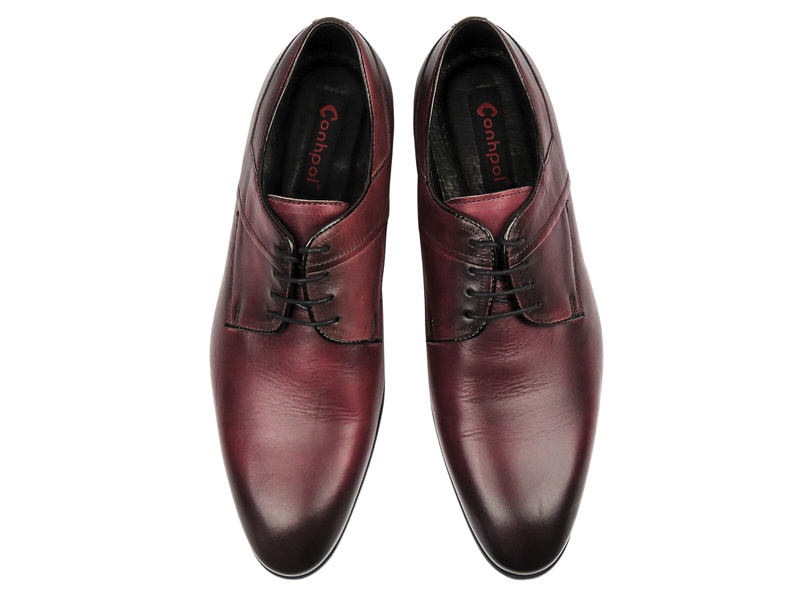 Elegantní pánské polobotky z přírodní kůže Conhpol C00C-6714-0927-00S01, vínové