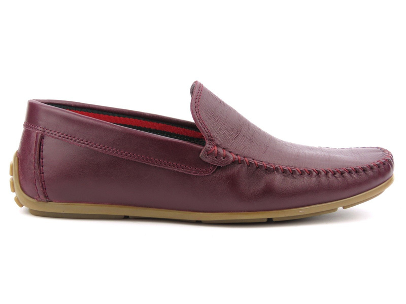 Pánské kožené mokasíny Venezia SY-10208P, bordó