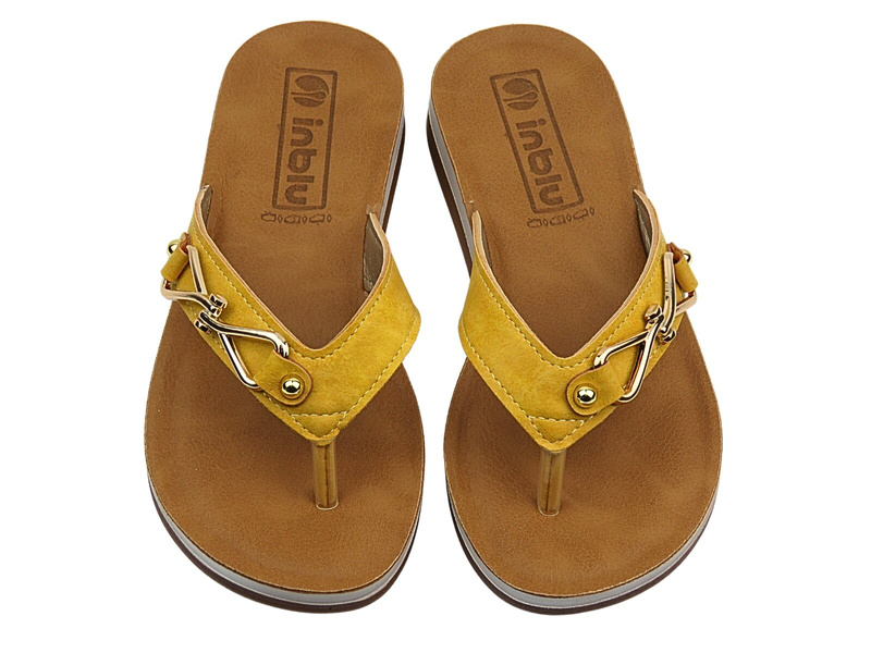 Žabky dámské se zdobením – INBLU ZO-12, žluté