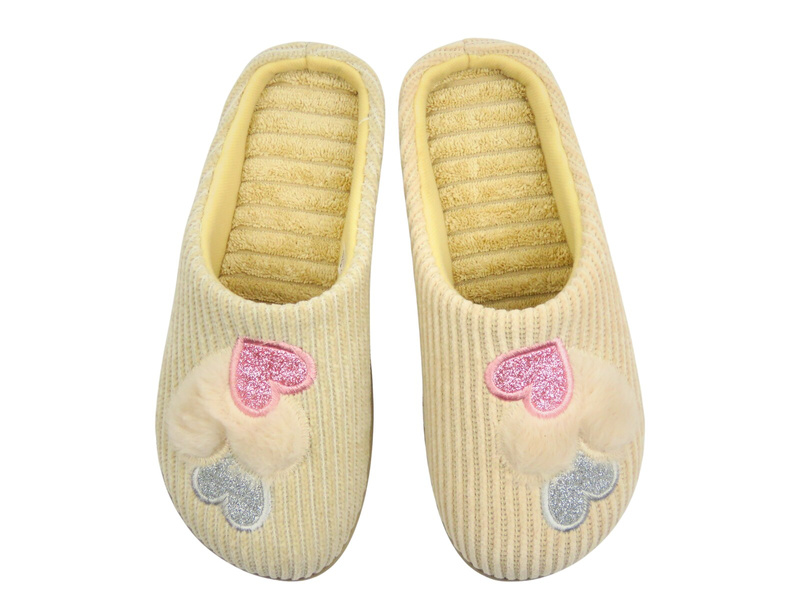 Zateplené dámské boty – Měkké dámské pantofle – INBLU 155D175, béžové