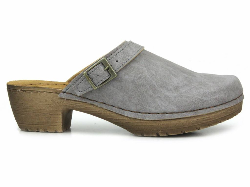 Dámské žabky, dřeváky na vysokém podpatku - INBLU BL-04, šedé