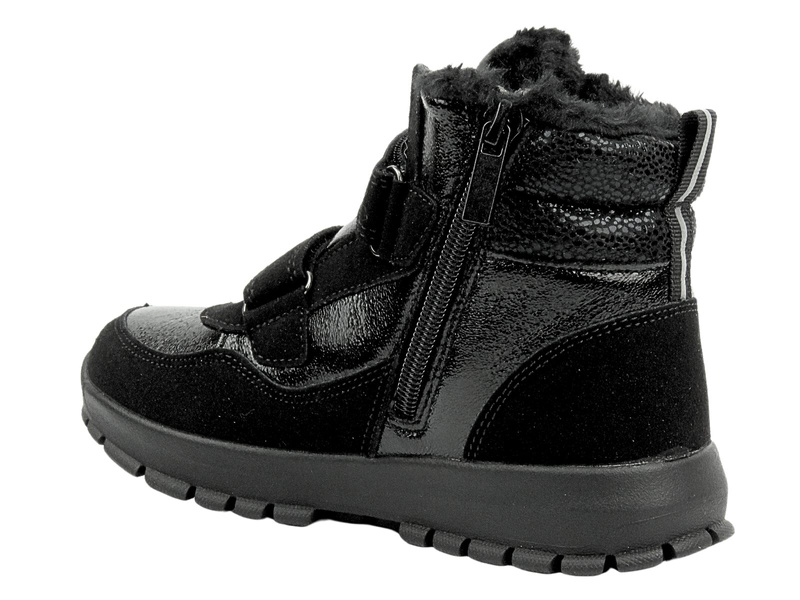 Sněhule, dětské boty na suchý zip AMERICAN CLUB ES 142/23, černé