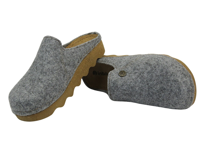 Dámské plstěné pantofle s korkovou podrážkou Inblu DK-12 Silver Slip-On