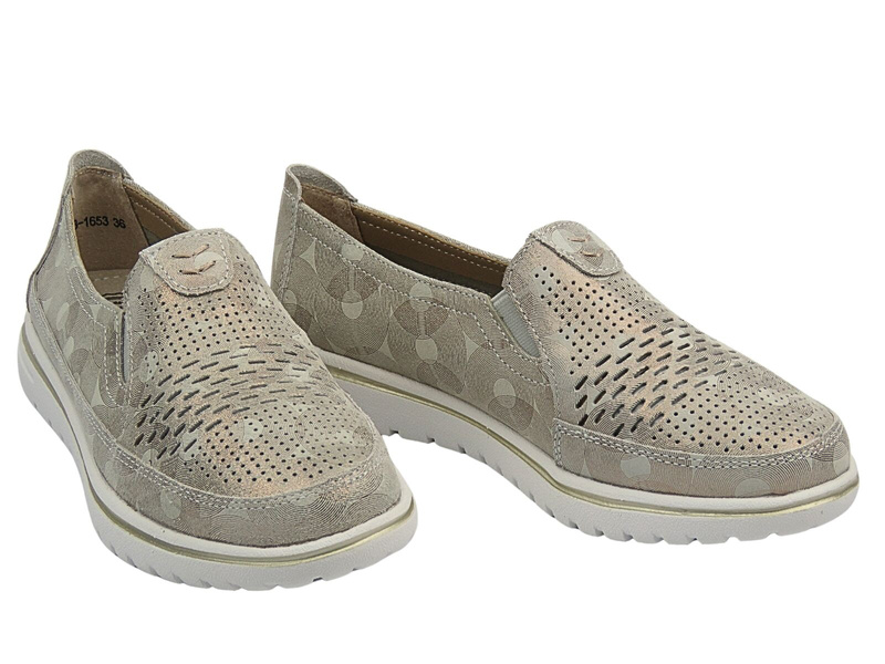 Dámské kožené mokasíny - Evento 20PB18-1653, zlaté